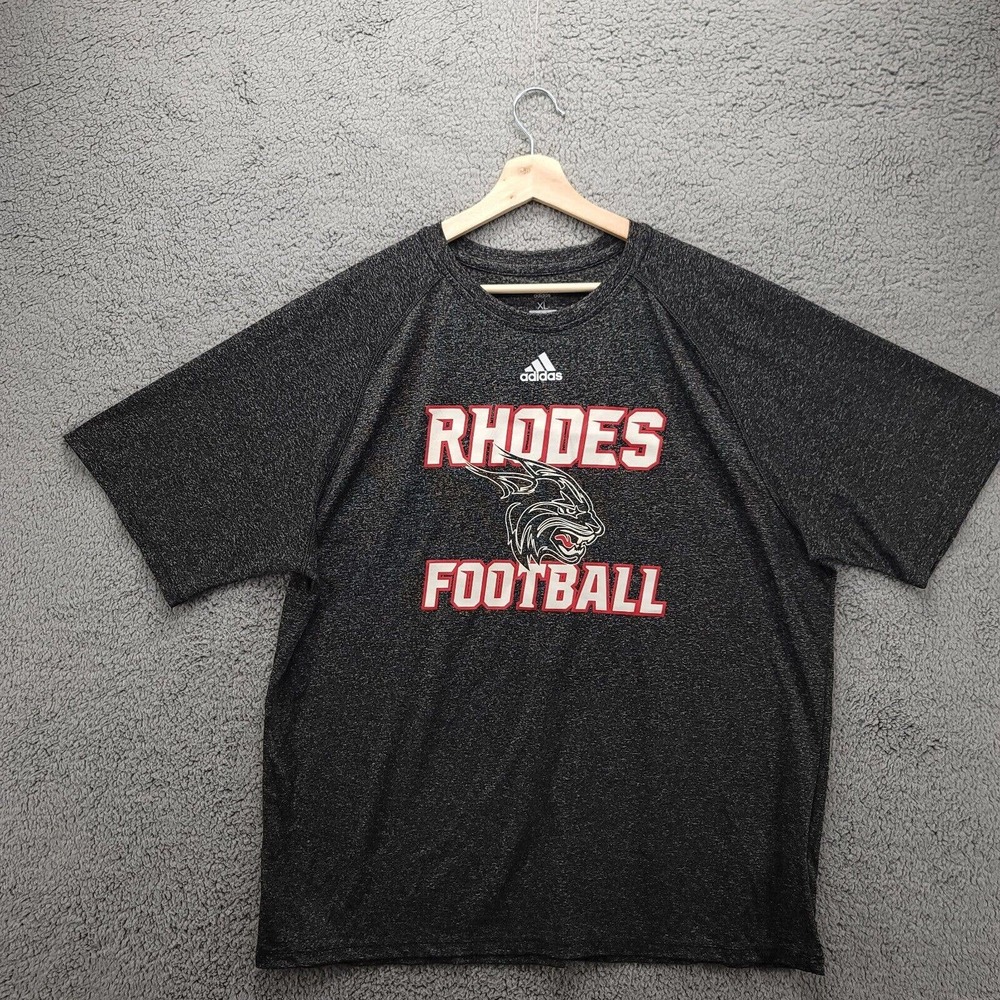 Adidas Rhodes Football Shirt Mens XL Black ClimaLite Crew Neck Short Sleeve